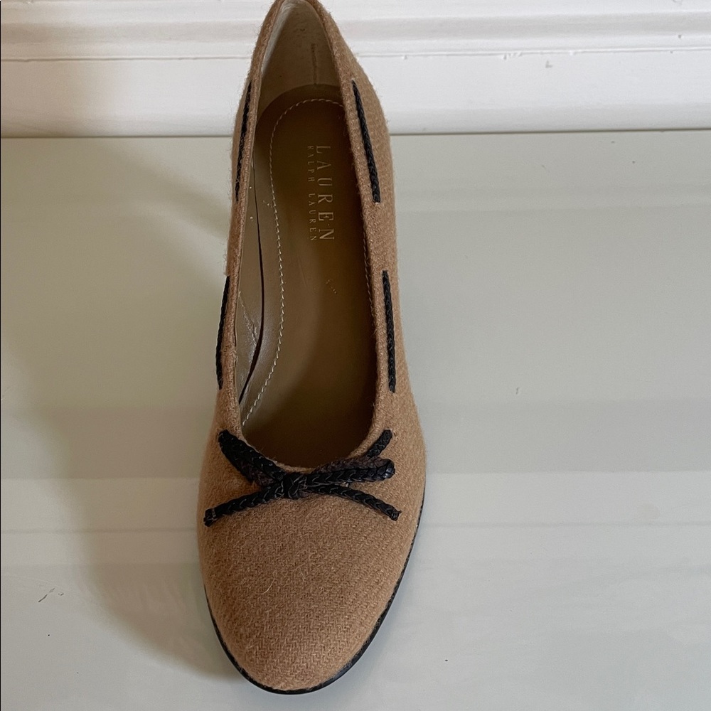Lauren Ralph Lauren NORA Camel Tweed Heels